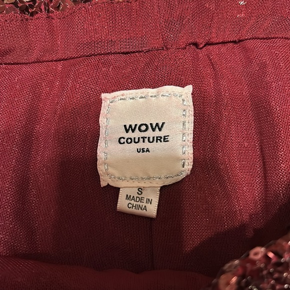 WOW Couture sequin pants size small maroon - Picture 3 of 6